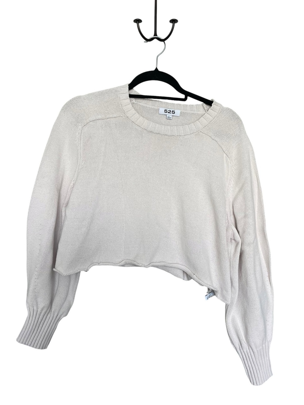 525 America Ivory Ribbed Crewneck Sweater